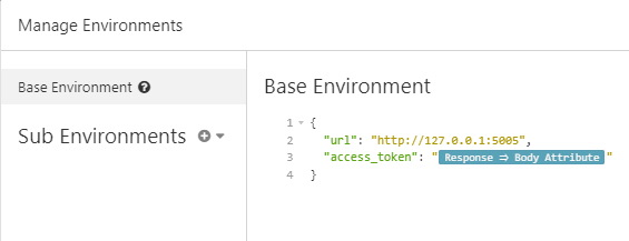 Base environment with added access_token variable